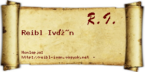 Reibl Iván névjegykártya